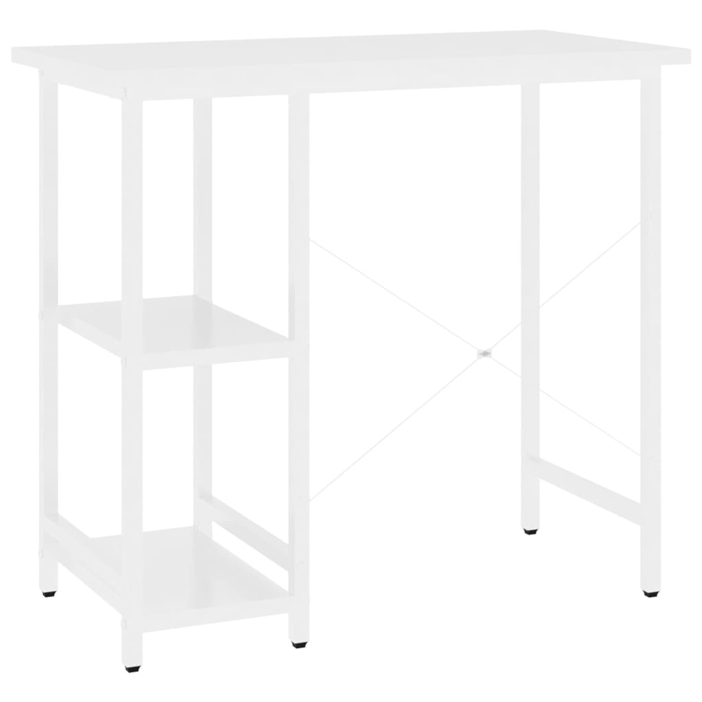 vidaXL Počítačový stôl, biely 80x40x72 cm, MDF a kov
