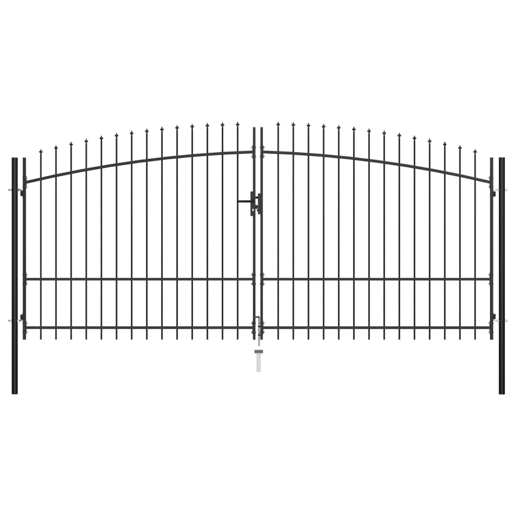 vidaXL Dvojkrídlová ozdobná brána s hrotmi 400x225 cm