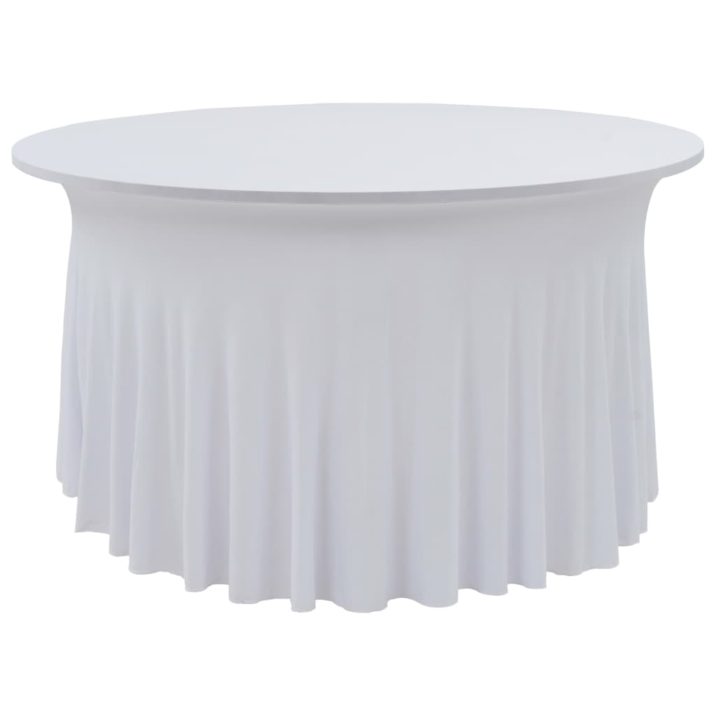 vidaXL Naťahovacie obrusy na stôl so závesom 2 ks biele 150x74 cm