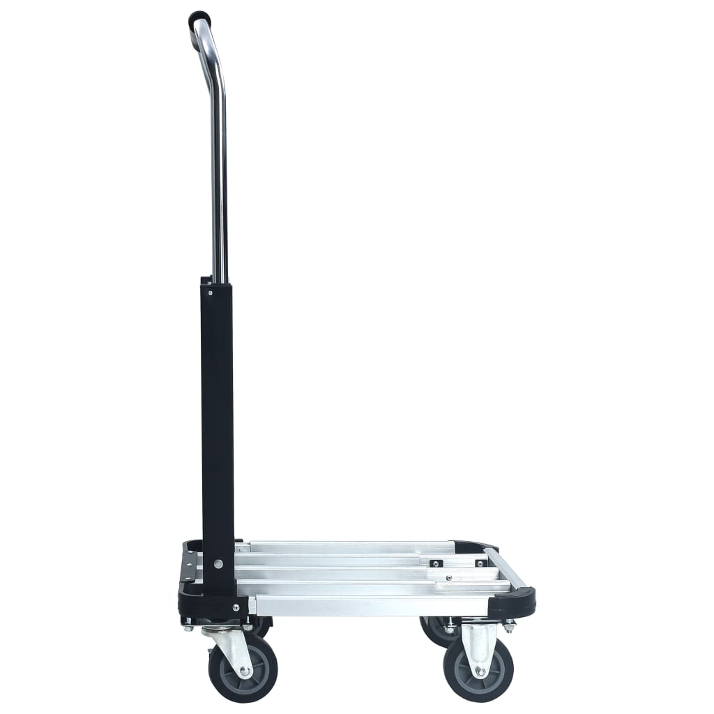 vidaXL Skladací prepravný vozík strieborný hliníkový 150 kg