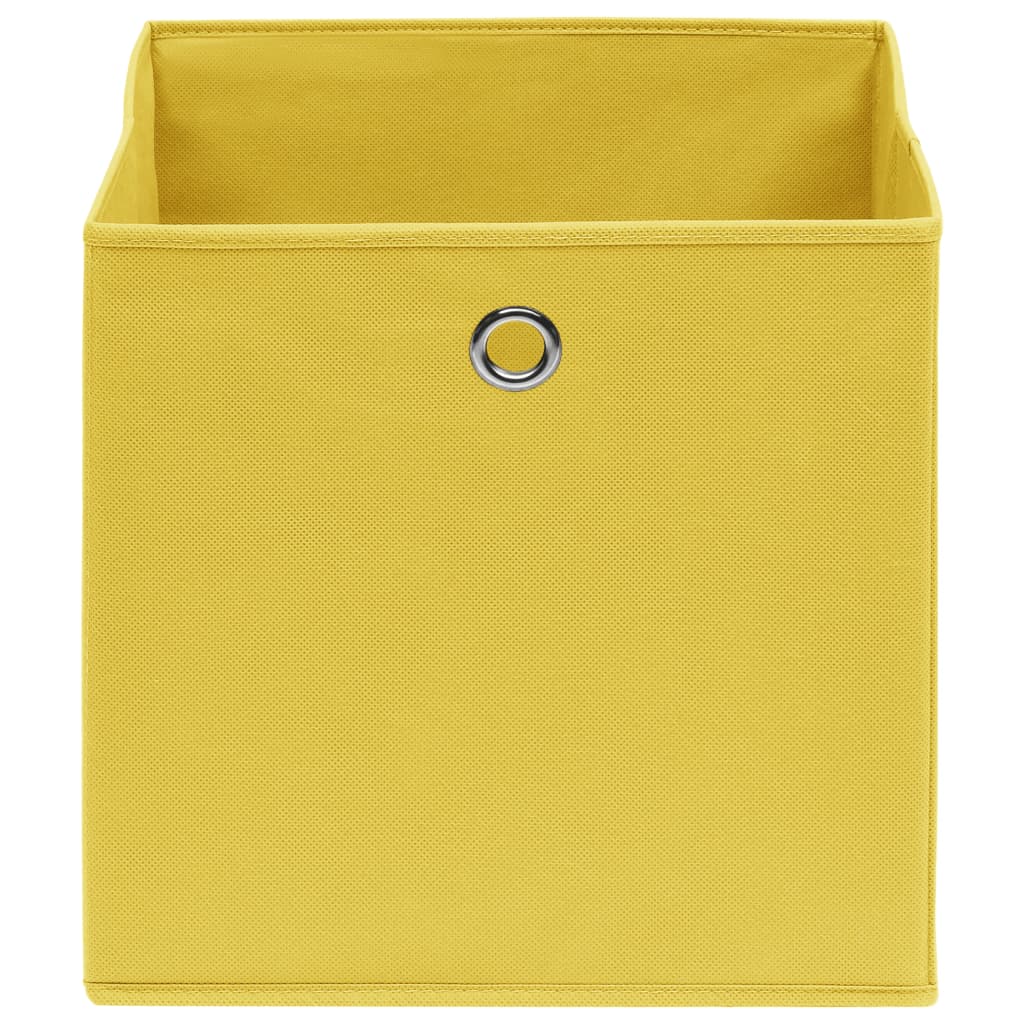 vidaXL Úložné boxy 10 ks, netkaná textília 28x28x28 cm,žlté