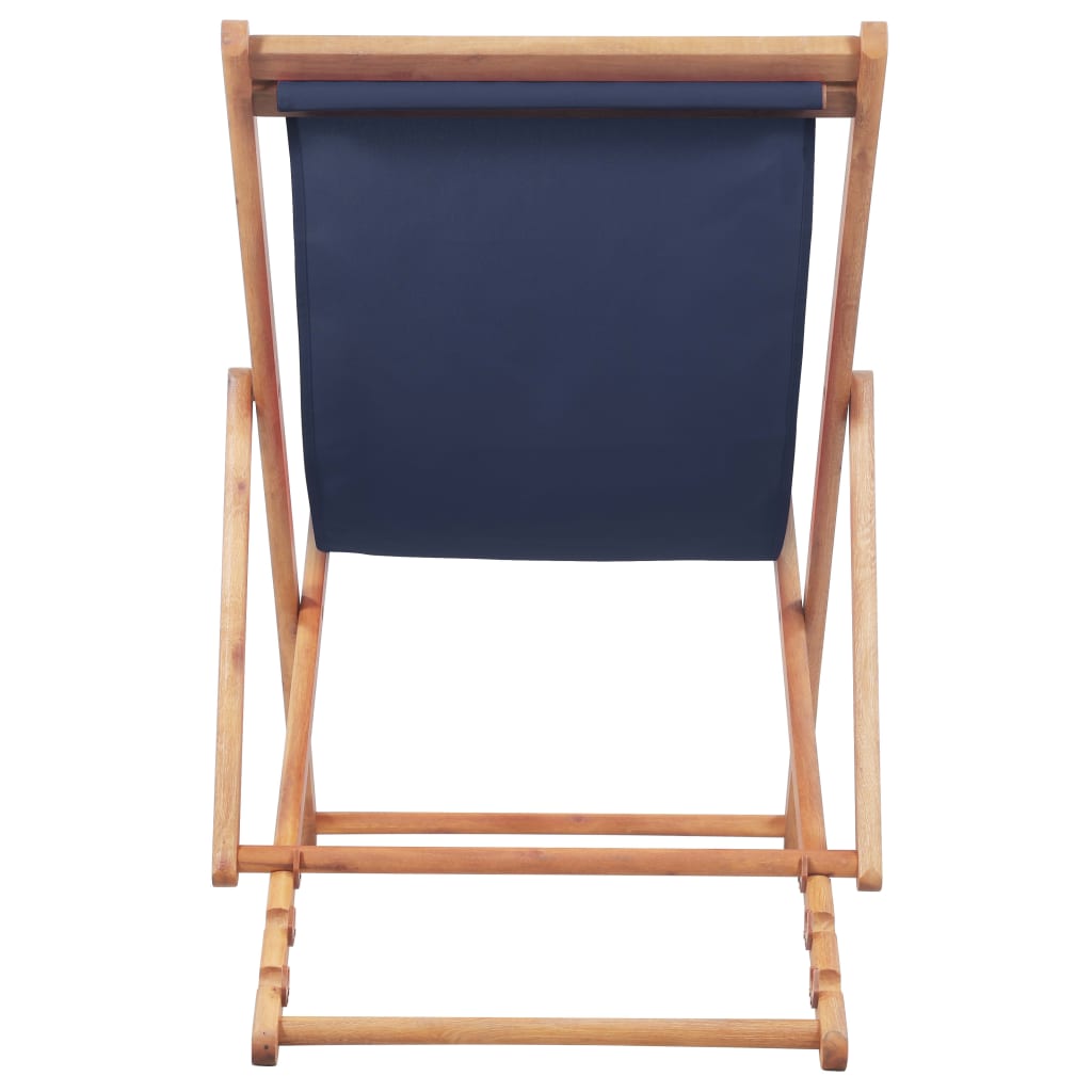 vidaXL Skladacie plážové kreslo, látka a drevený rám, modré