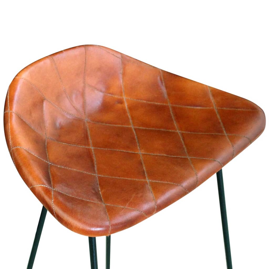 vidaXL Barové stoličky 2 ks, čierno hnedé, pravá koža
