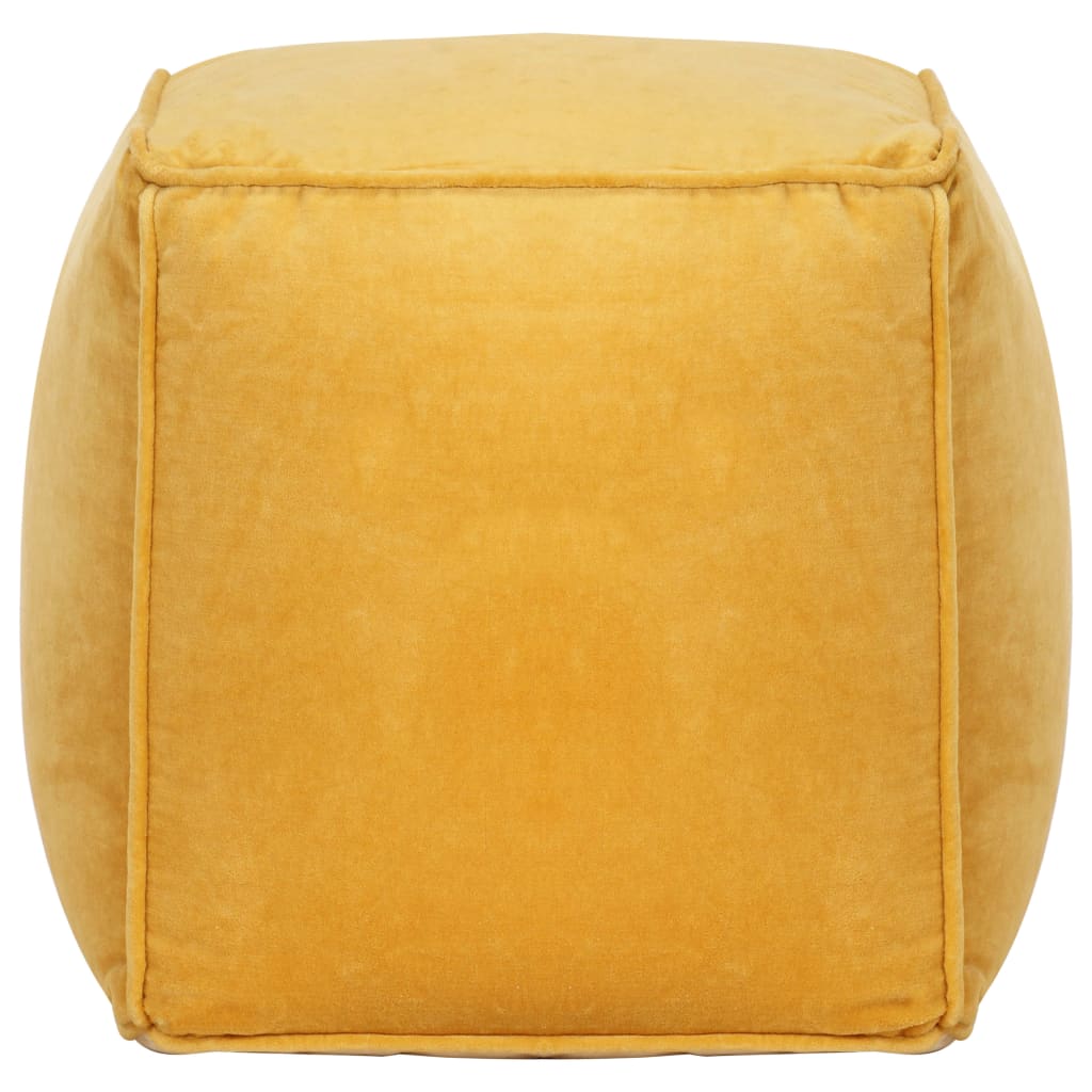 vidaXL Taburetka bavlnený zamat 40x40x40 cm žltá