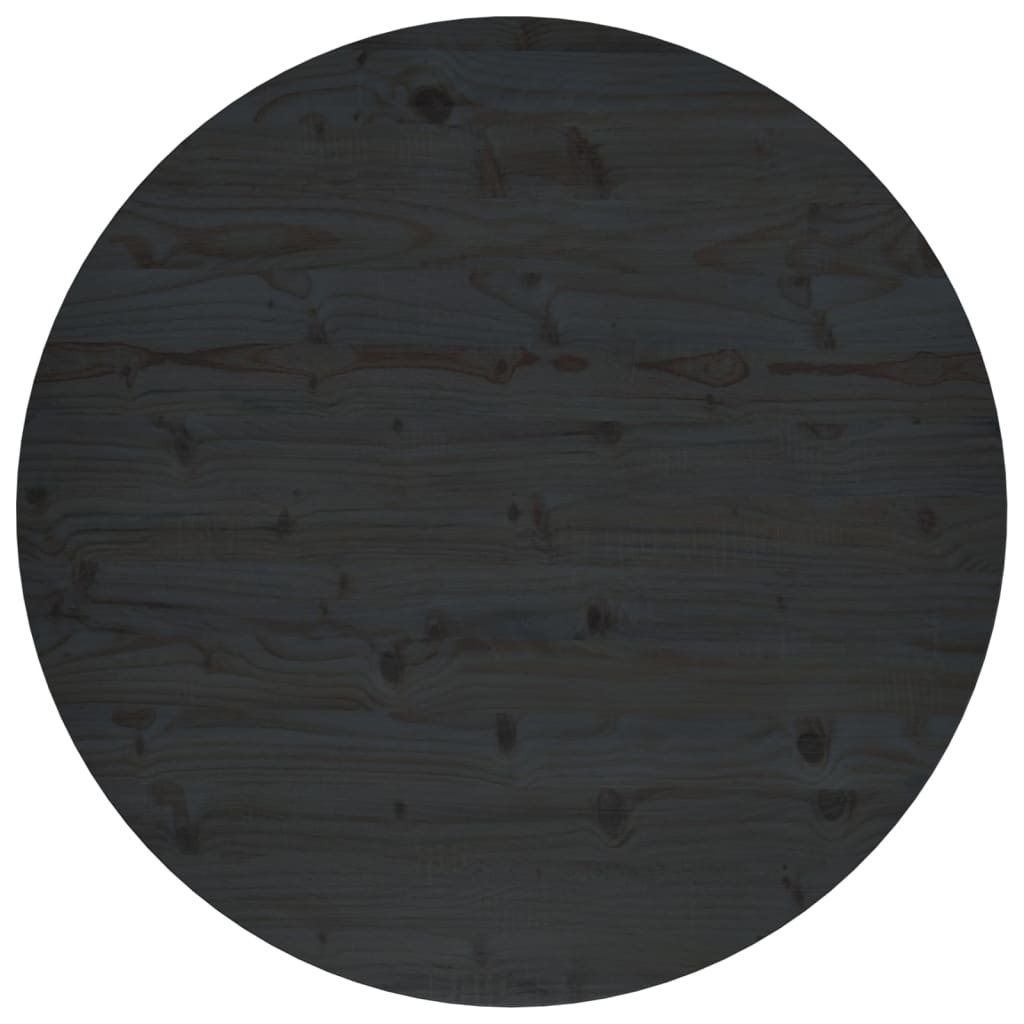 vidaXL Stolová doska čierna Ø90x2,5 cm masívna borovica