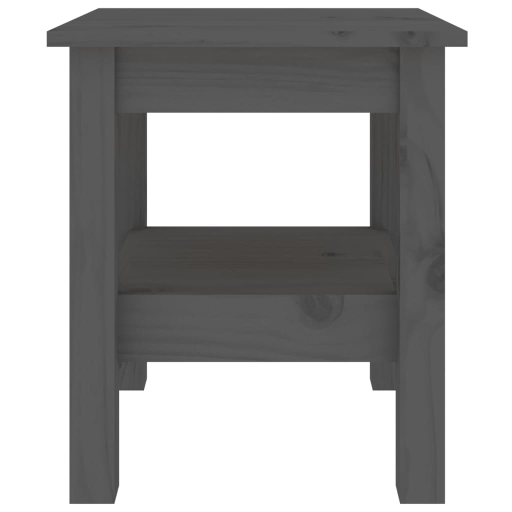 vidaXL Konferenčný stolík sivý 35x35x40 cm borovicový masív