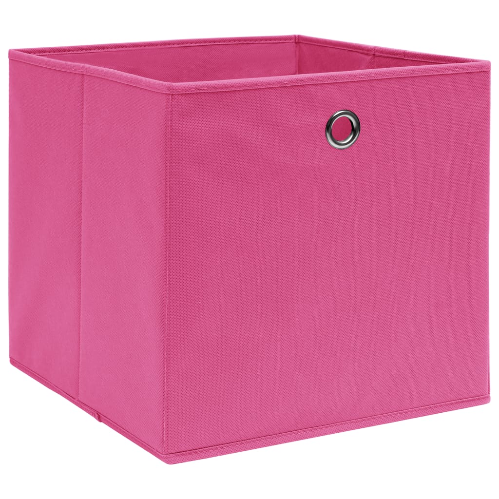 vidaXL Úložné boxy 10 ks, netkaná textília 28x28x28 cm, ružové