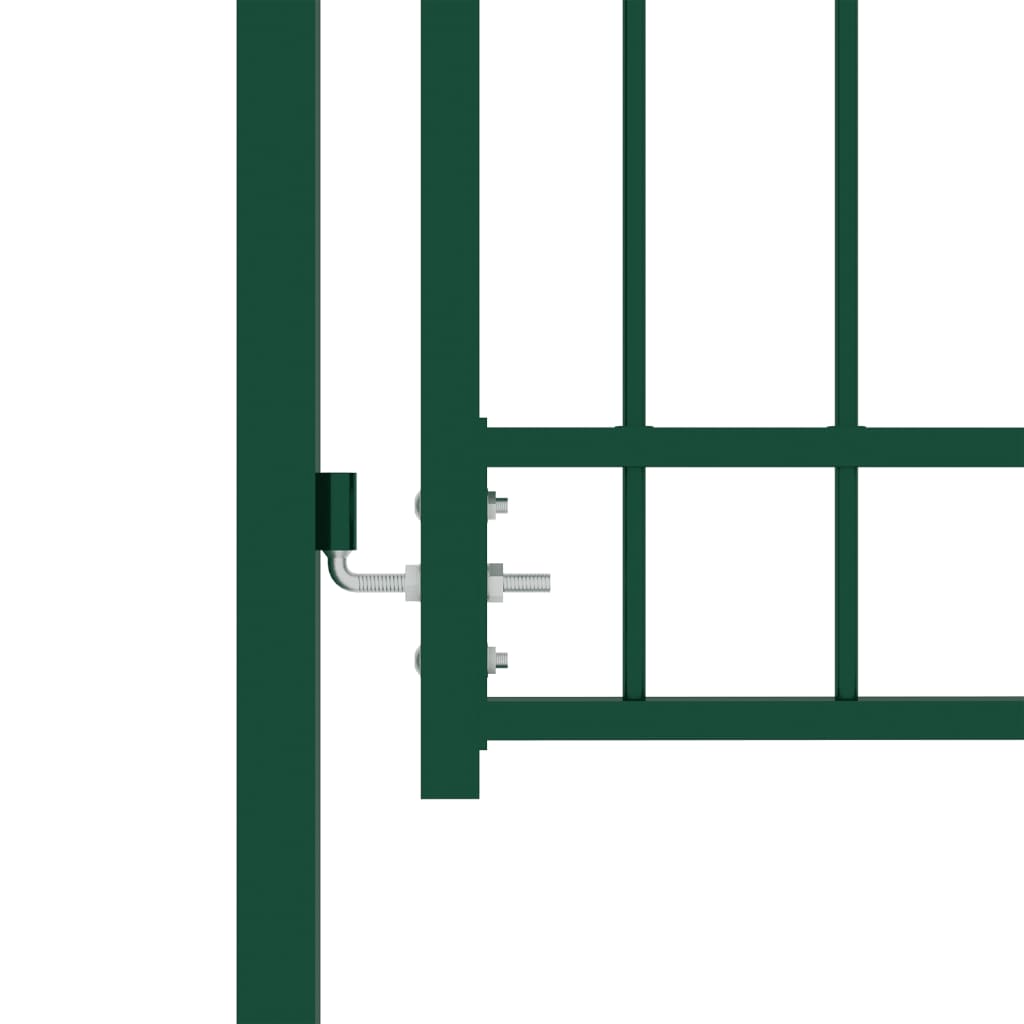 vidaXL Plotová brána s hrotmi oceľová 100x200 cm zelená
