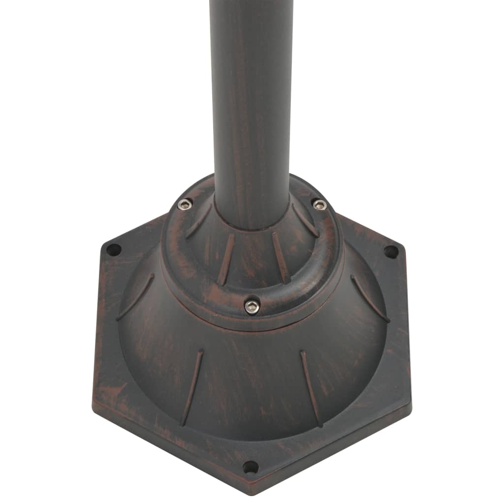 vidaXL Záhradná stĺpová lampa E27 220 cm hliníková 2-lampáše bronzová
