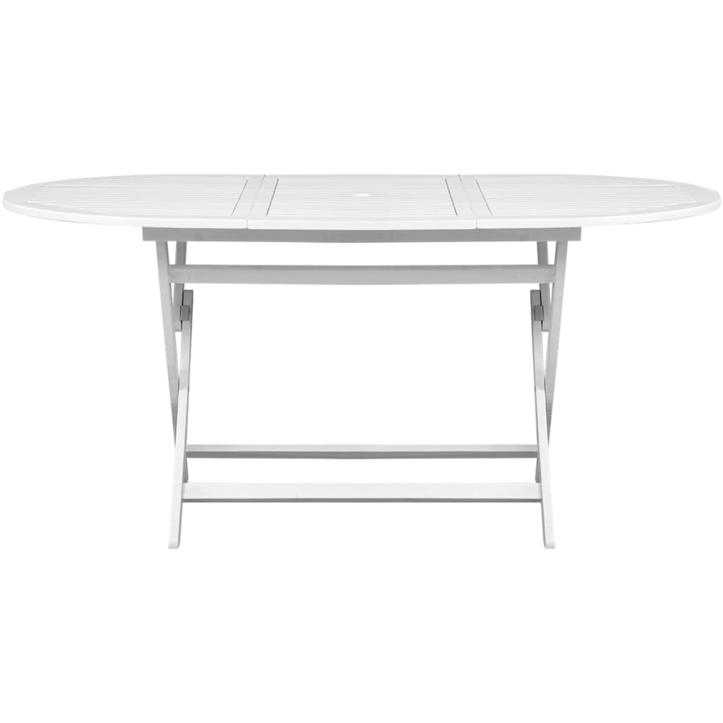 vidaXL Záhradný stôl, biely 160x85x75 cm, akáciový masív