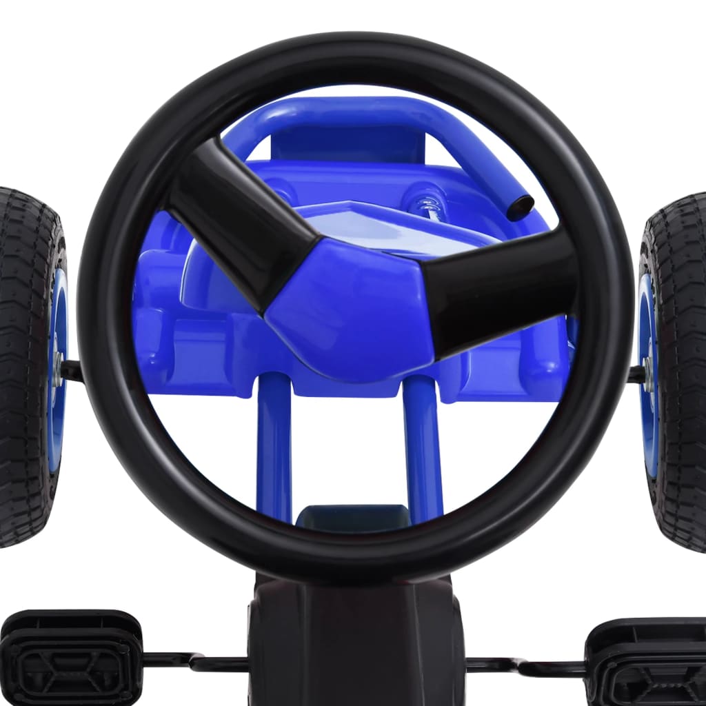 vidaXL Detská šľapacia motokára s pneumatikami, modrá
