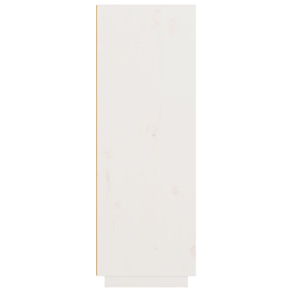vidaXL Vysoká skrinka biela 89x40x116,5 cm masívna borovica