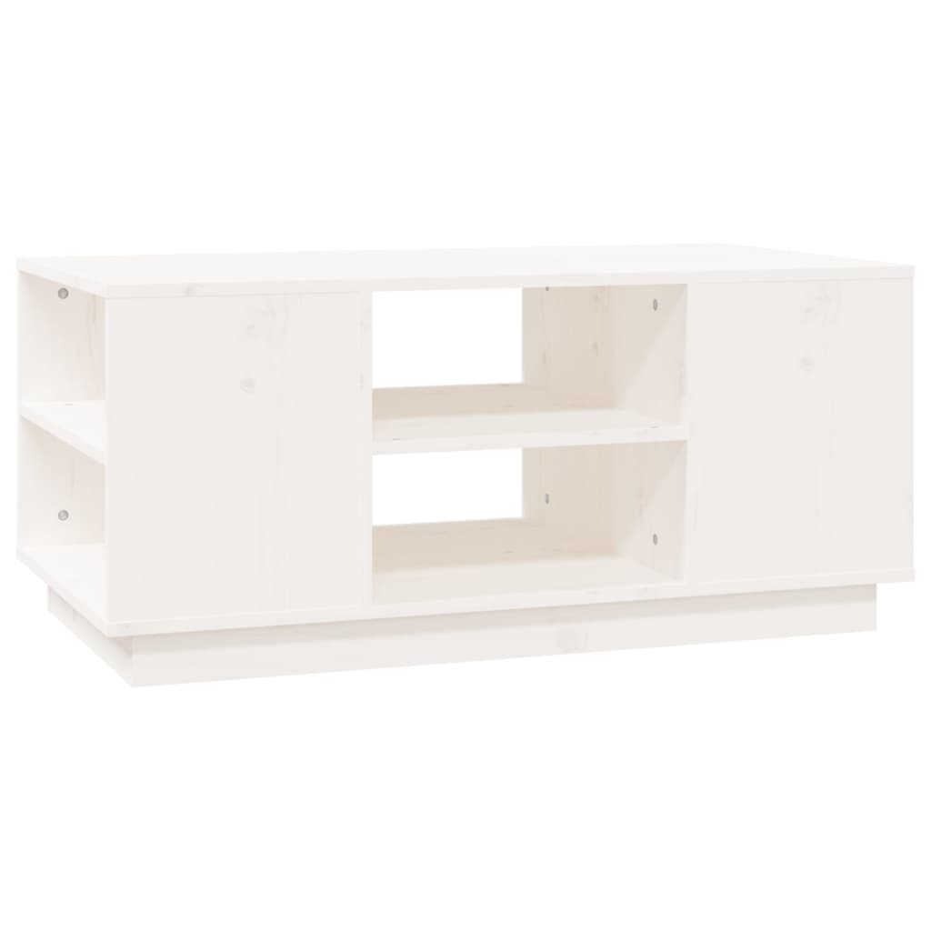 vidaXL Konferenčný stolík biely 90x49x40,5 cm borovicový masív