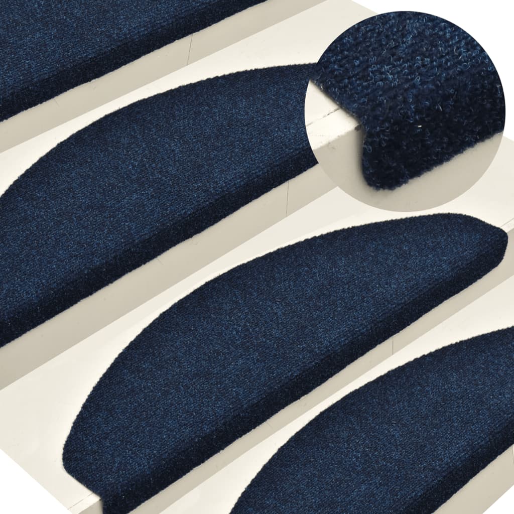 vidaXL Samolepiace nášľapy na schody 10 ks námornícke modré 65x21x4 cm vpichovaná textília