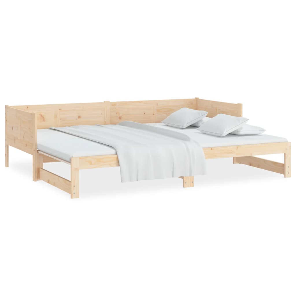 vidaXL Rozkladacia denná posteľ borovicový masív 2x(90x190) cm