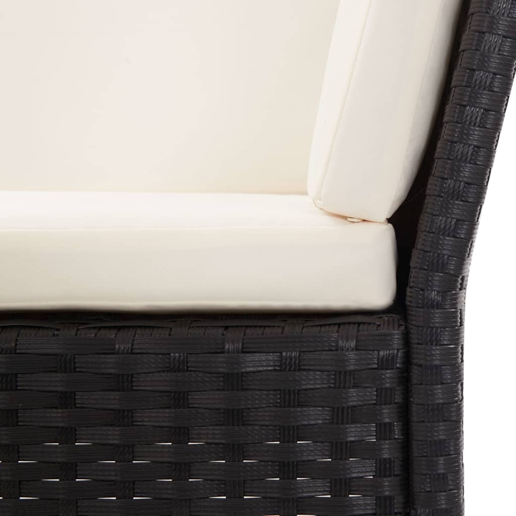 vidaXL 6-dielna záhradná sedacia súprava s vankúšmi čierna polyratanová