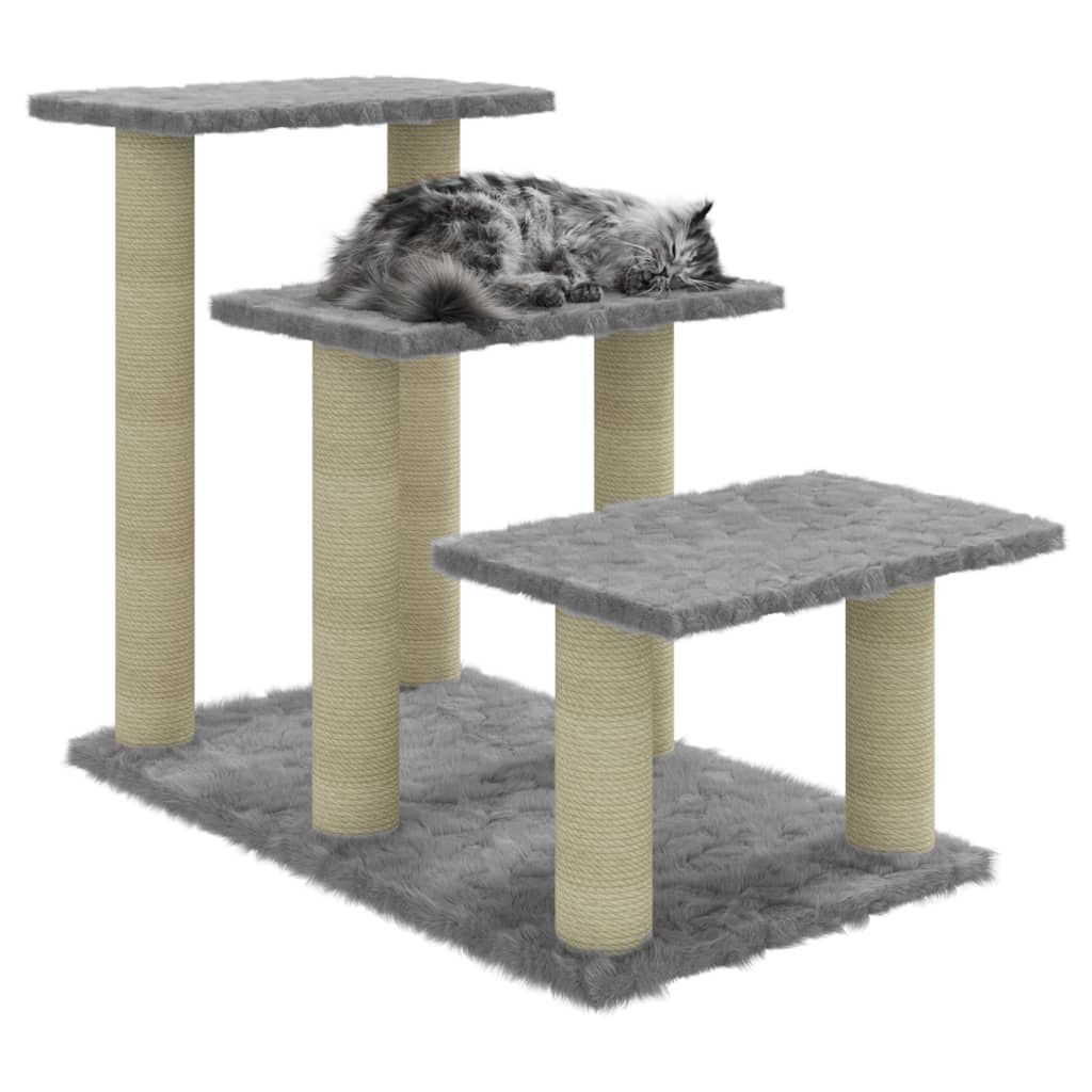 vidaXL Škrabadlo pre mačky so sisalovými stĺpikmi bledosivé 50,5 cm