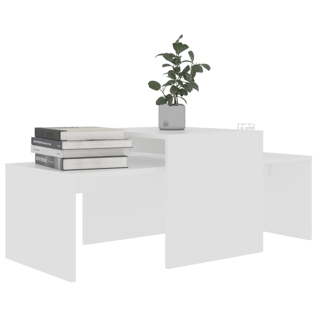 vidaXL Konferenčné stolíky, biele 100x48x40 cm, drevotrieska