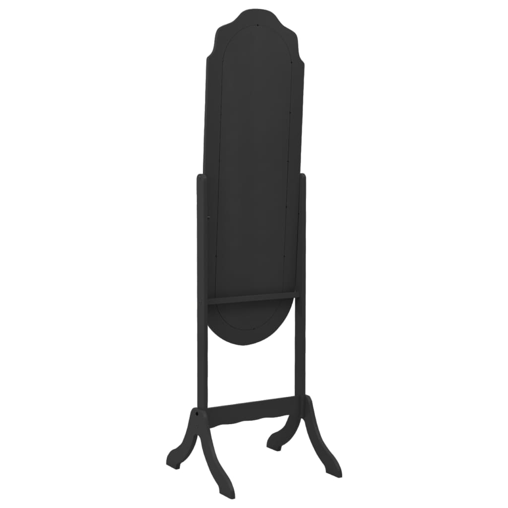 vidaXL Voľne stojace zrkadlo čierne 45,5x47,5x160 cm kompozitné drevo