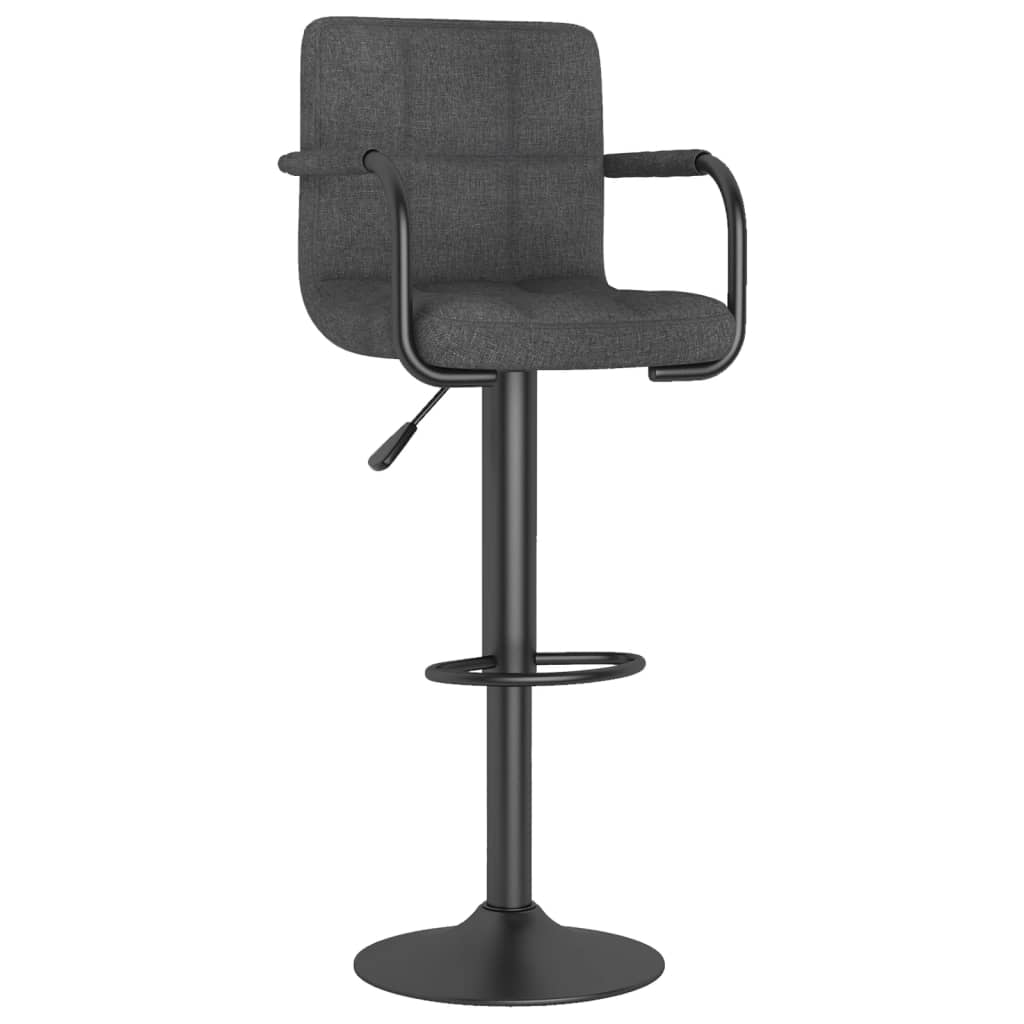 vidaXL Barové stoličky 2 ks, tmavosivé, látka