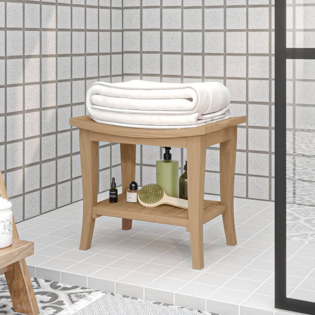 vidaXL Príručný stolík do kúpeľne 50x35x45 cm, tíkový masív