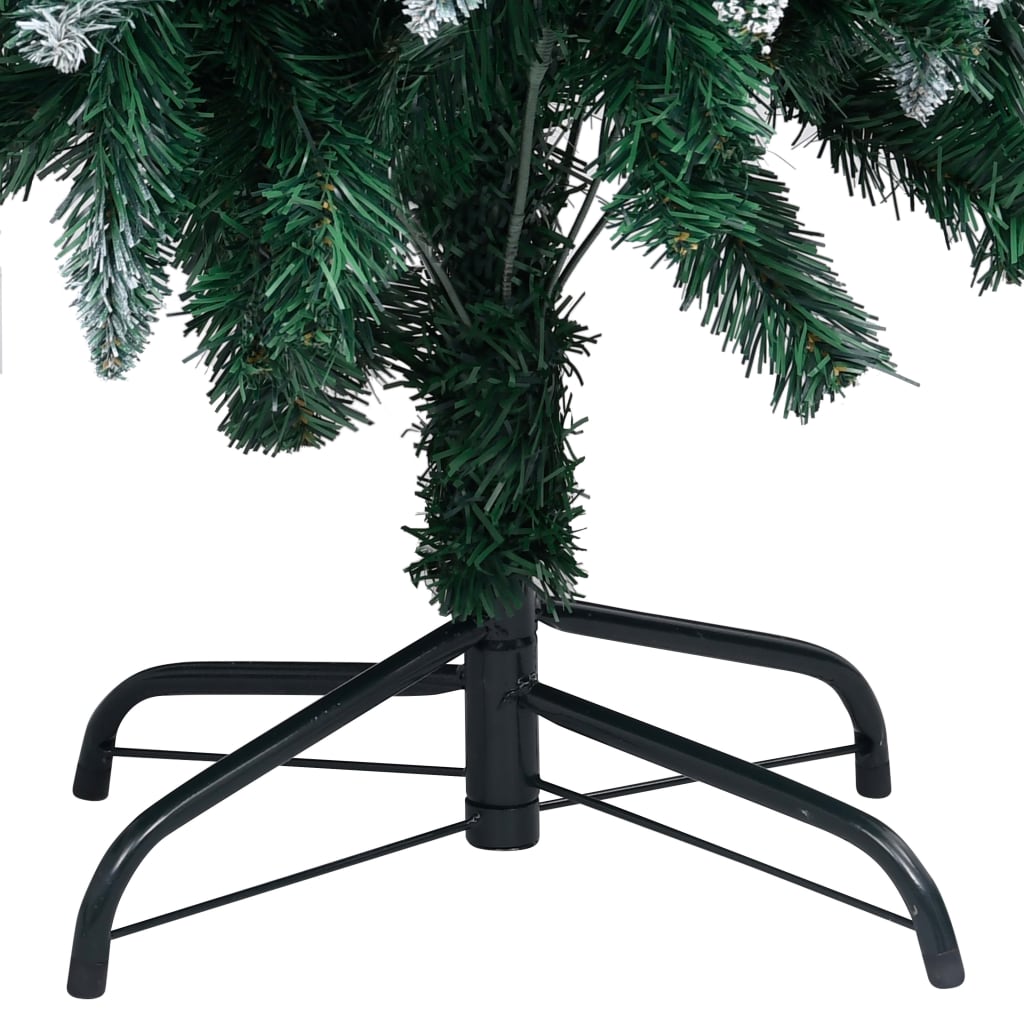 vidaXL Umelý vianočný stromček LED, borovicové šišky, biely sneh 240cm