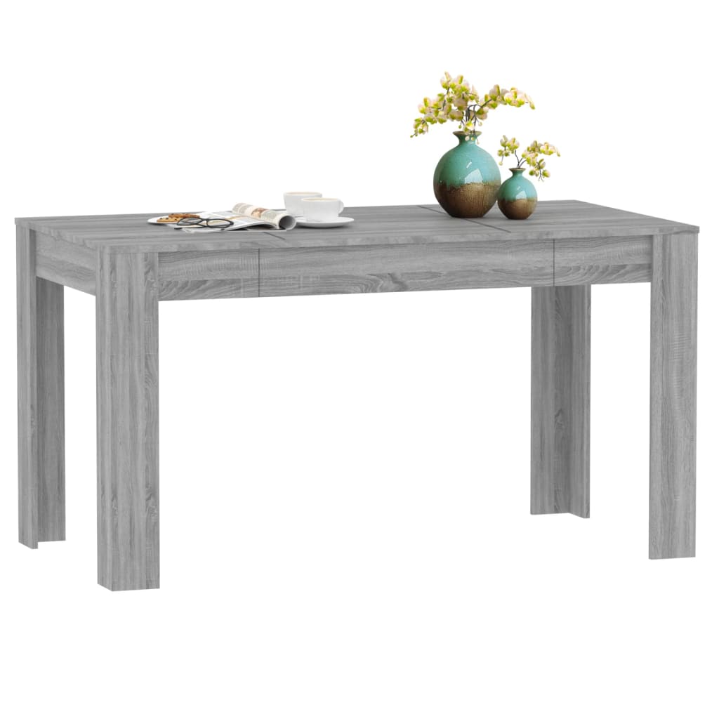vidaXL Jedálenský stôl sivý dub somoma 140x74,5x76 cm spracované drevo