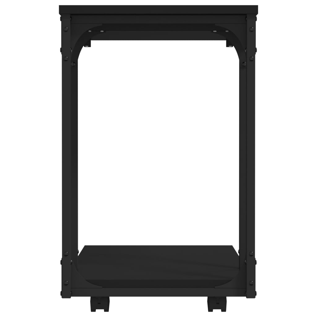 vidaXL Bočný stolík s kolieskami čierny 50x35x55,5 cm kompozitné drevo
