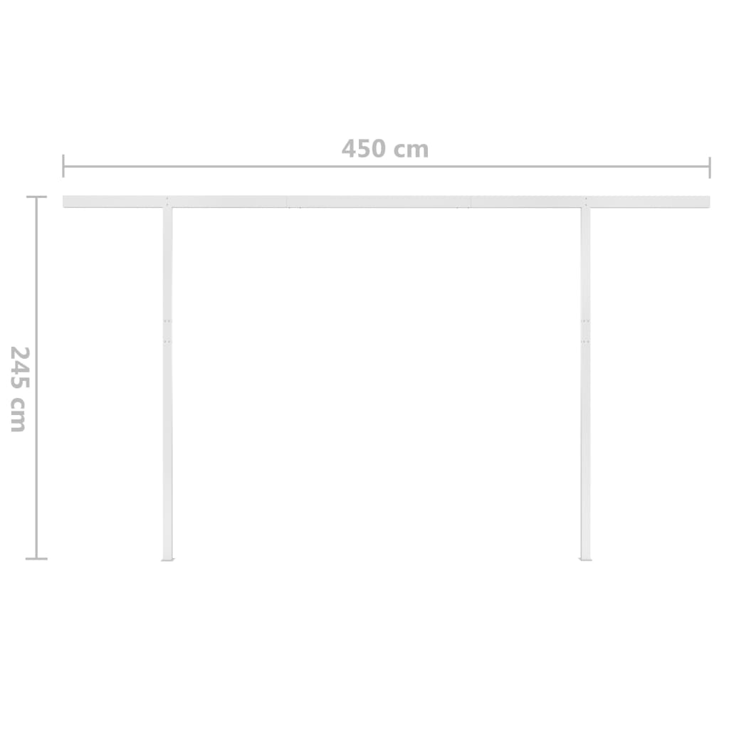 vidaXL Ručne zaťahovacia markíza so stĺpikmi 5x3,5 m žlto-biela