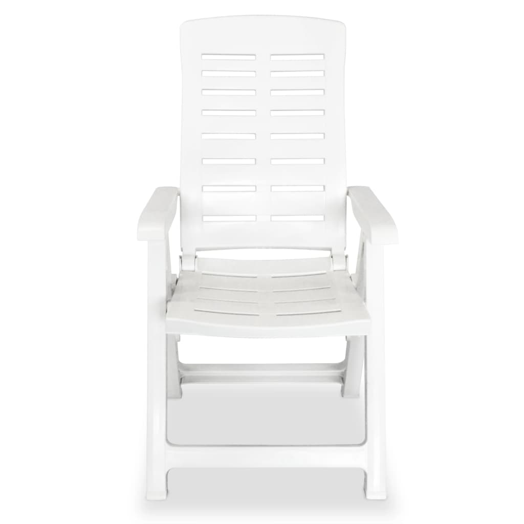 vidaXL Sklápacie záhradné stoličky 6 ks, plast, biele
