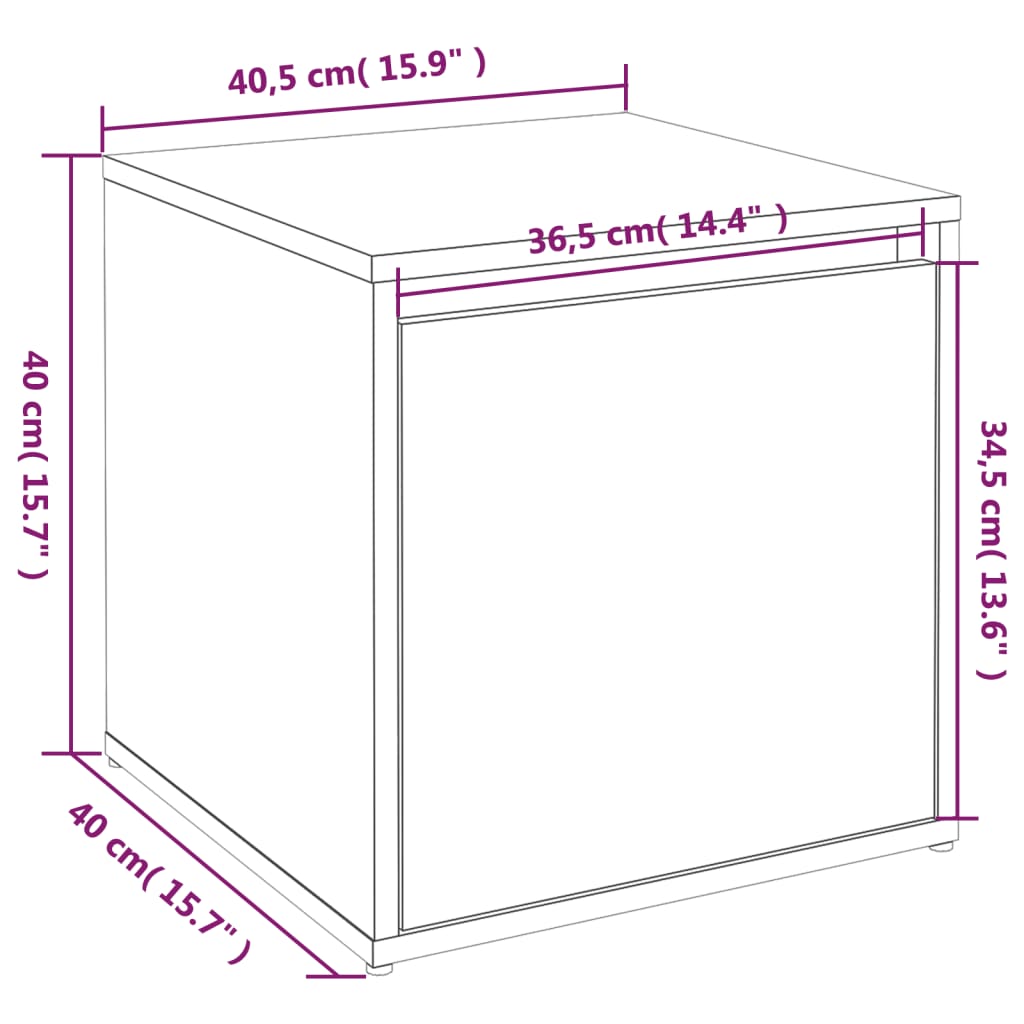 vidaXL Box so zásuvkou, tmavý dub 40,5x40x40 cm, kompozitné drevo