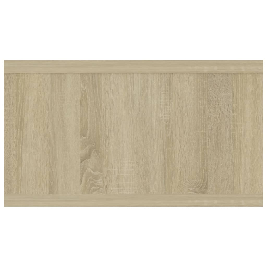 vidaXL Nástenná polica, biela+sonoma 102x30x17 cm, kompozitné drevo