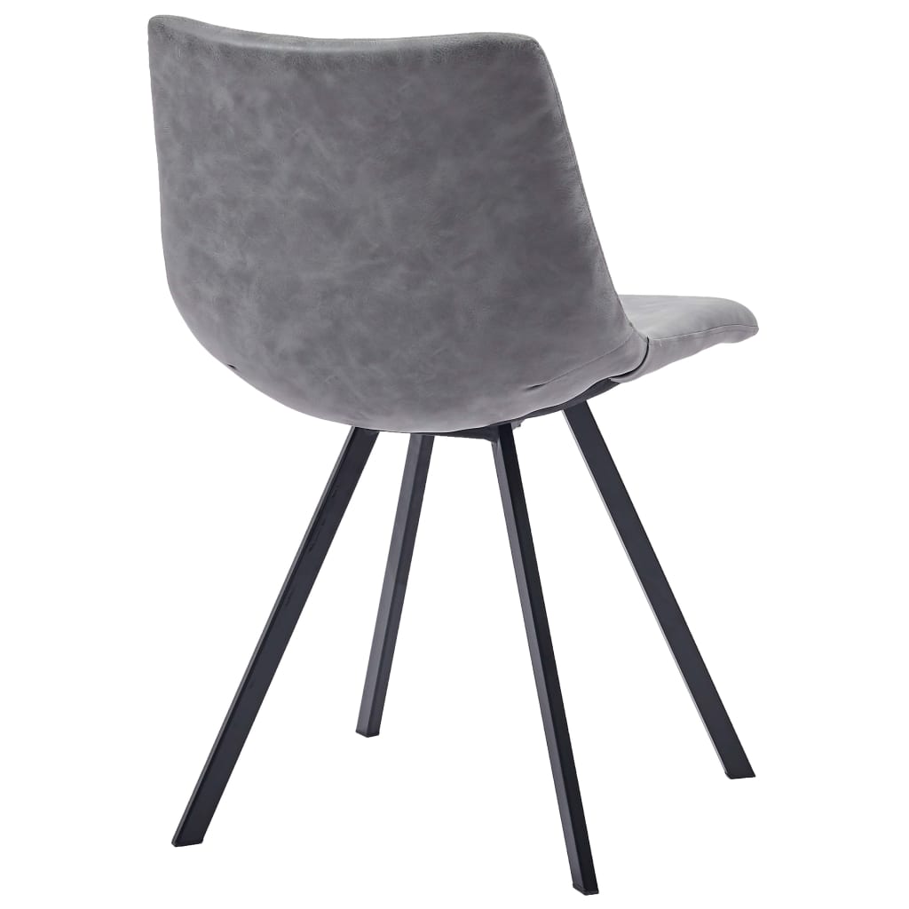 vidaXL Jedálenské stoličky 4 ks, sivé, umelá koža