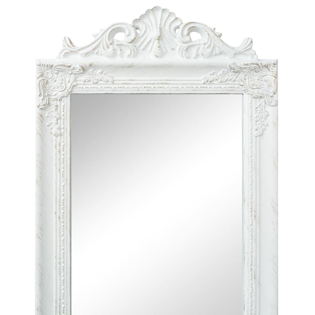 vidaXL Samostatne stojace zrkadlo v barokovom štýle 160x40 cm, biele