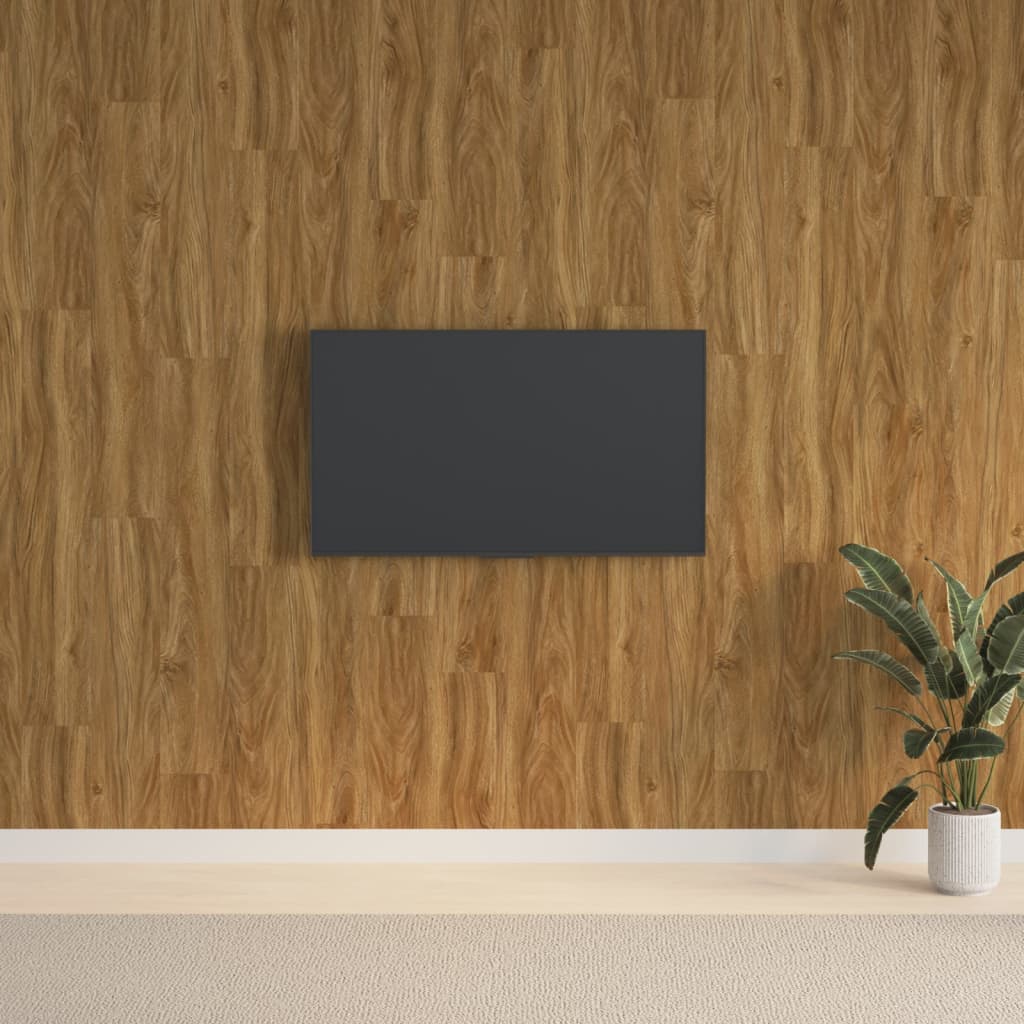vidaXL Nástenné panely vzhľad dreva hnedé PVC 2,06 m²