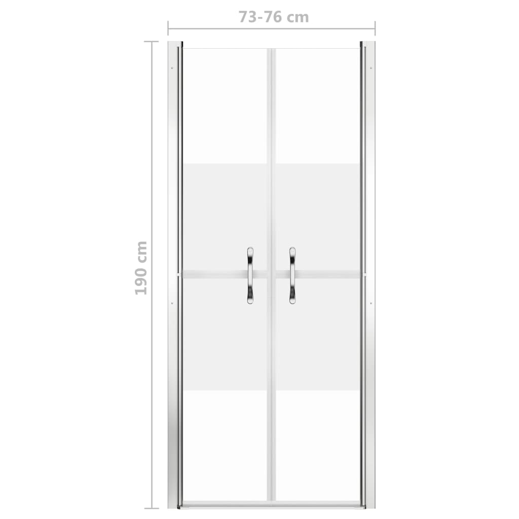 vidaXL Sprchové dvere, polomatné, ESG 76x190 cm