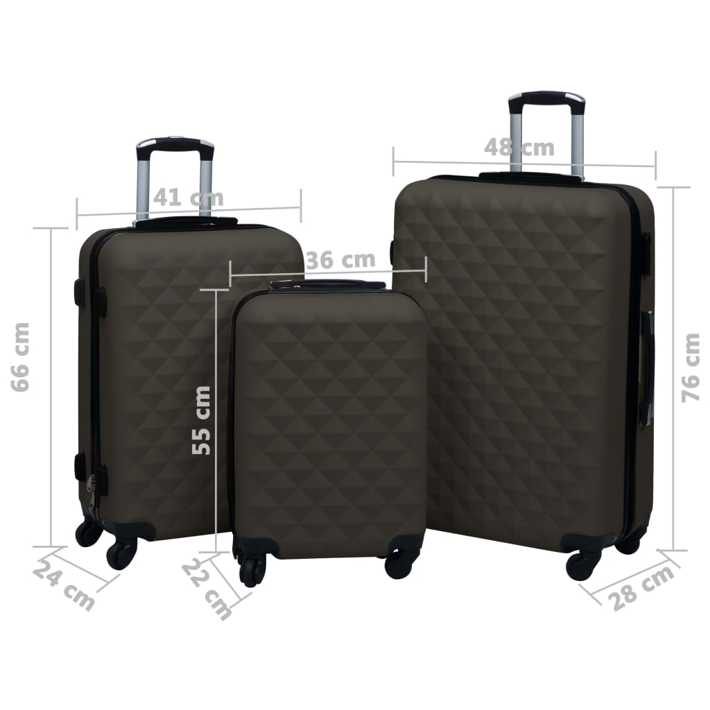 vidaXL Súprava cestovných kufrov s tvrdým krytom 3 ks antikorová ABS