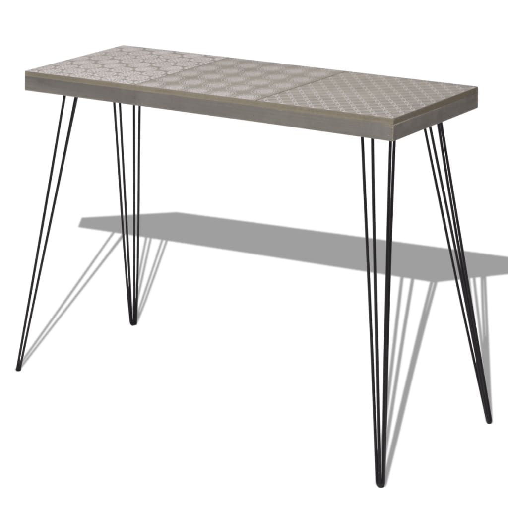 vidaXL Prístavný stolík, 90x30x71,5 cm, šedý