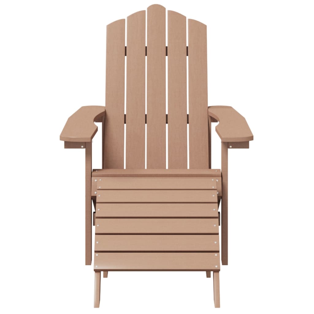 vidaXL Záhradné stoličky s podnožkami Adirondack 2 ks HDPE hnedé