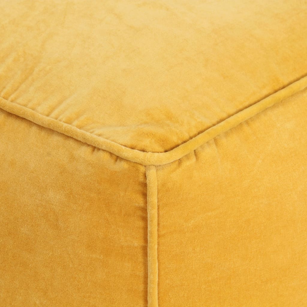 vidaXL Taburetka bavlnený zamat 40x40x40 cm žltá
