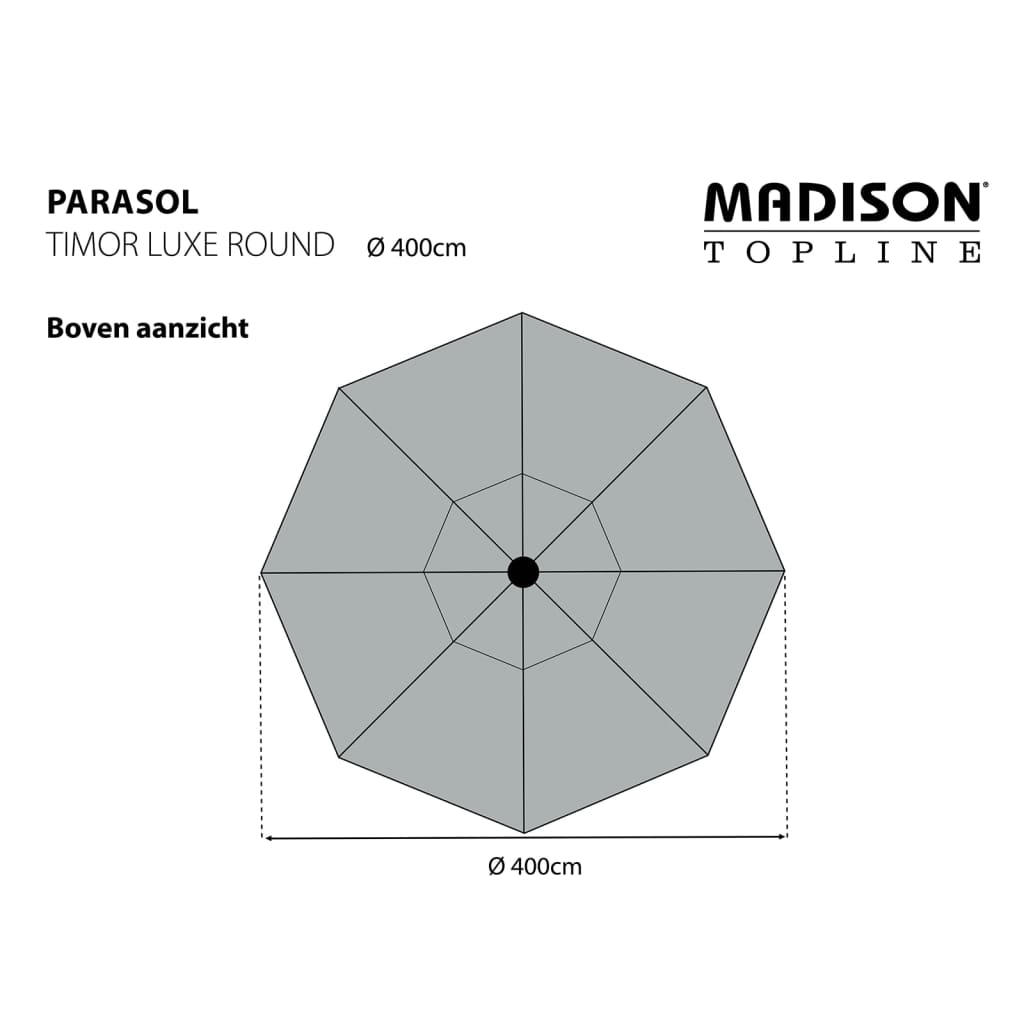 Madison Slnečník Timor Luxe 400 cm, sivohnedý PAC8P015