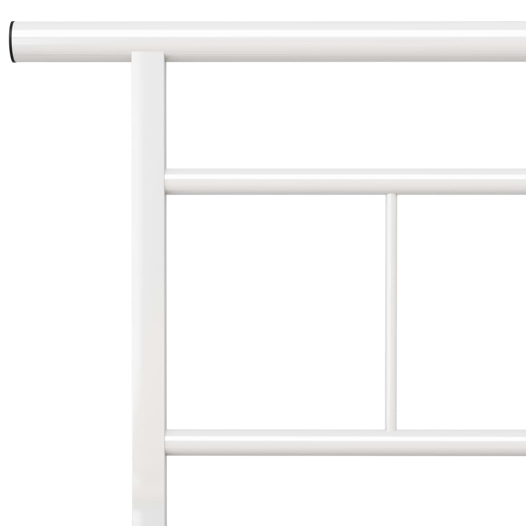 vidaXL Posteľný rám, biely, kov 180x200 cm