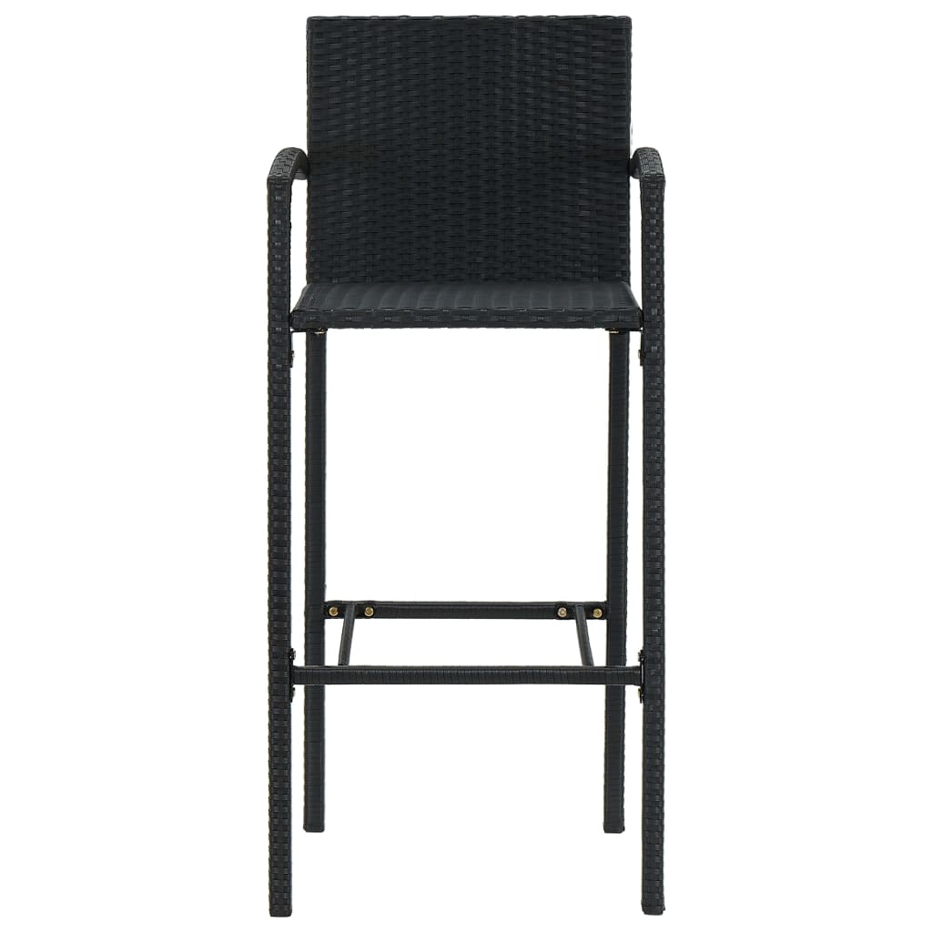 vidaXL Barové stoličky 2 ks čierne polyratan