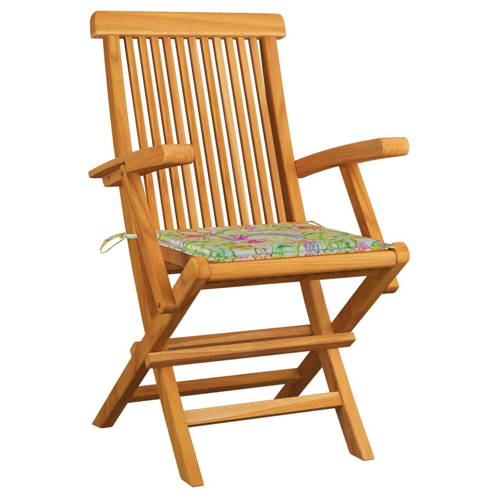 vidaXL Záhradné stoličky s listovými podložkami 8 ks tíkový masív