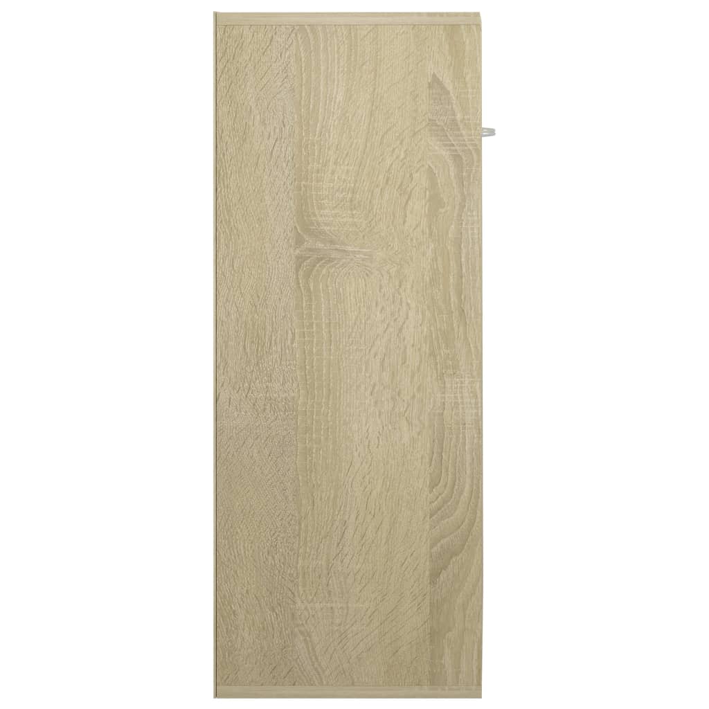 vidaXL Komoda, biela a dub sonoma 60x30x75 cm, kompozitné drevo