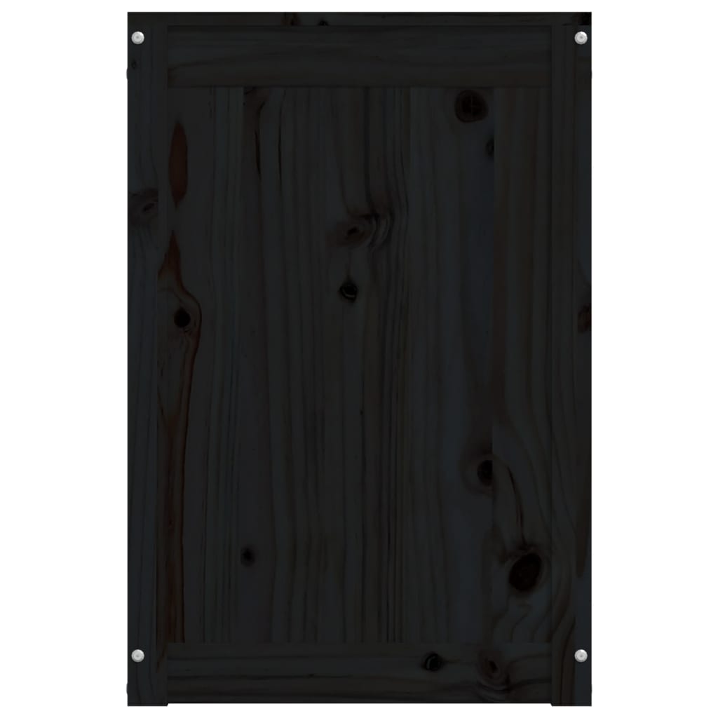 vidaXL Kôš na bielizeň čierny 44x44x66 cm masívna borovica