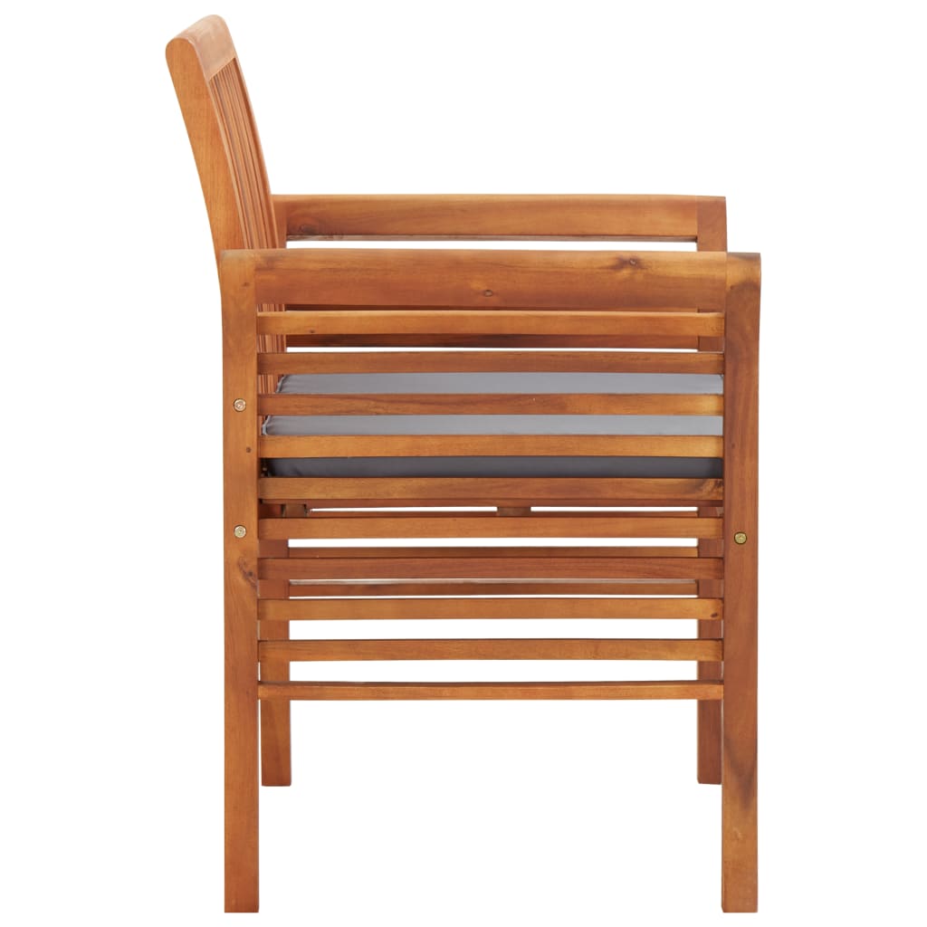 vidaXL Záhradné jedálenské stoličky so sedákmi 4 ks akáciový masív