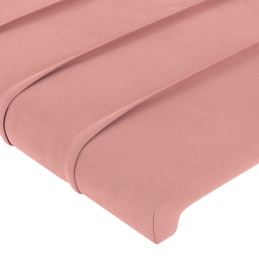vidaXL Čelo postele so záhybmi ružový 203x16x118/128 cm zamat