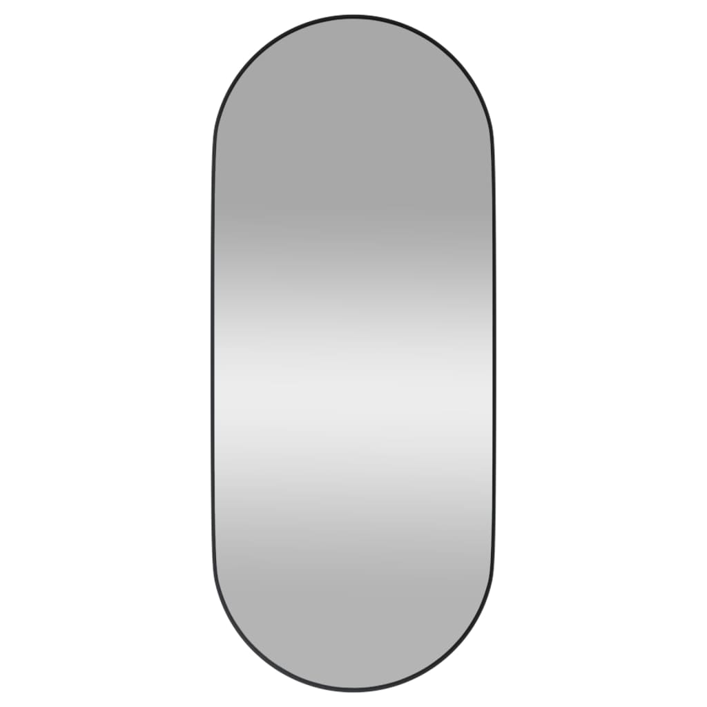 vidaXL Nástenné zrkadlo čierne 25x60 cm oválne