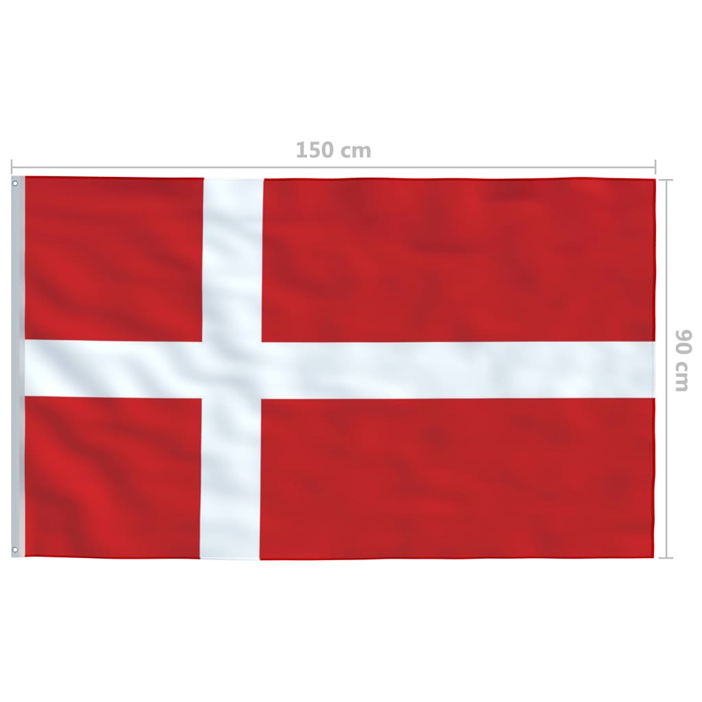 vidaXL Dánska vlajka a stĺp 4 m hliníkový